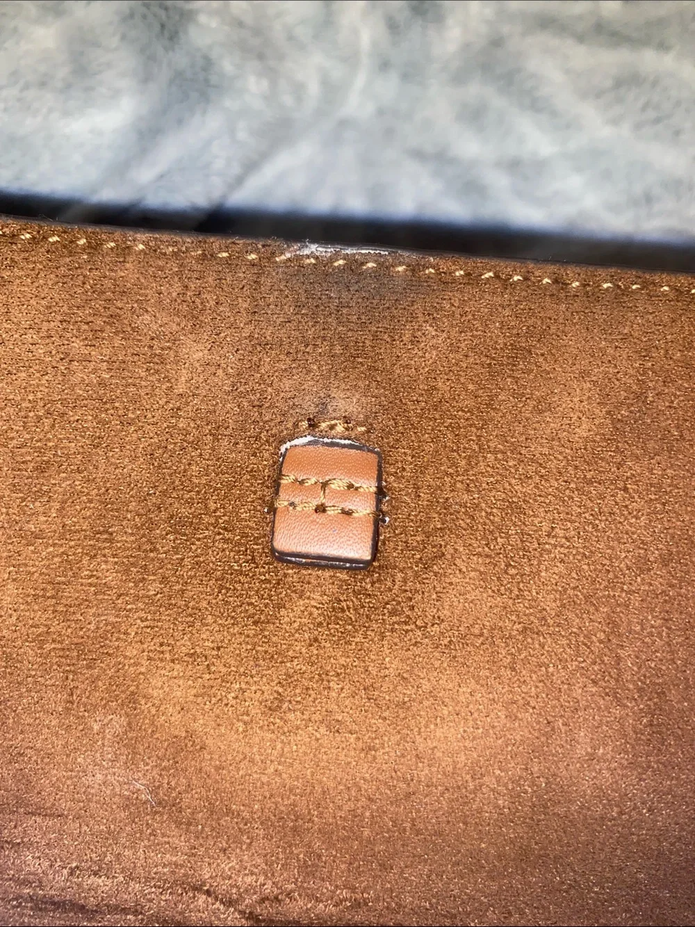 Calvin Klein Brown Monogram Crossbody Bag with Tan Leather Strap
